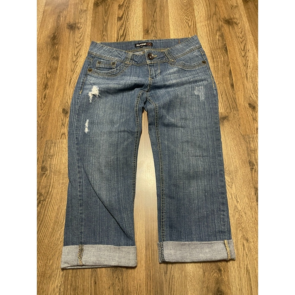 Rewind Jeans, Women's Junior Size 9, Blue, Denim, Straight, Capri, Pockets